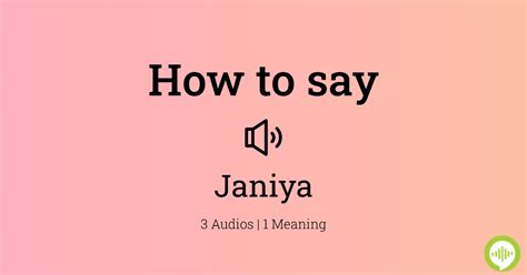 How to Pronounce Janiya .